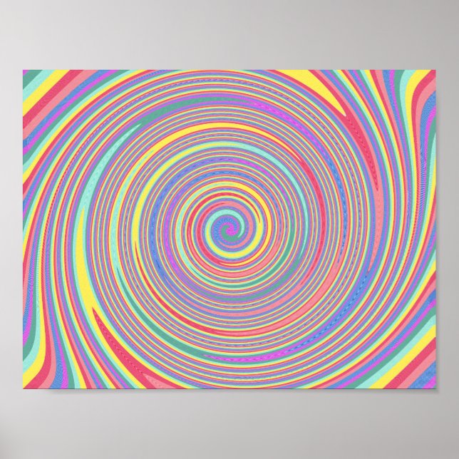 Poster av planterad Linjer Färg Swirl (Framsidan)