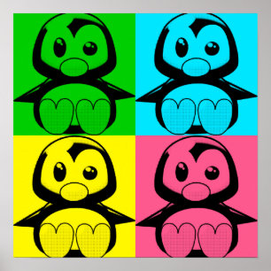 Poster av Pop Art Little Tux Penguin