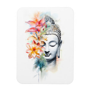 Poster av porträtt Buddha Charcol Watercolor Art Magnet