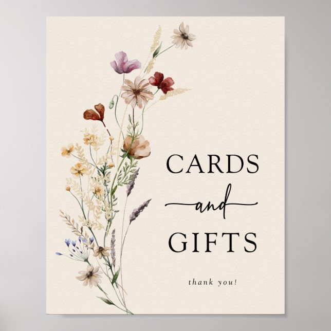 Poster av presenter Boho Blommigt Baby Shower (Framsidan)