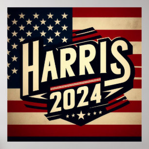 Poster av presidentvalet HARRIS WALZ 2024