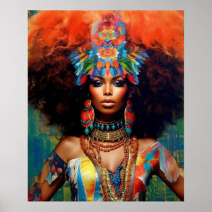 Poster av Psychedelic African American Vibrant