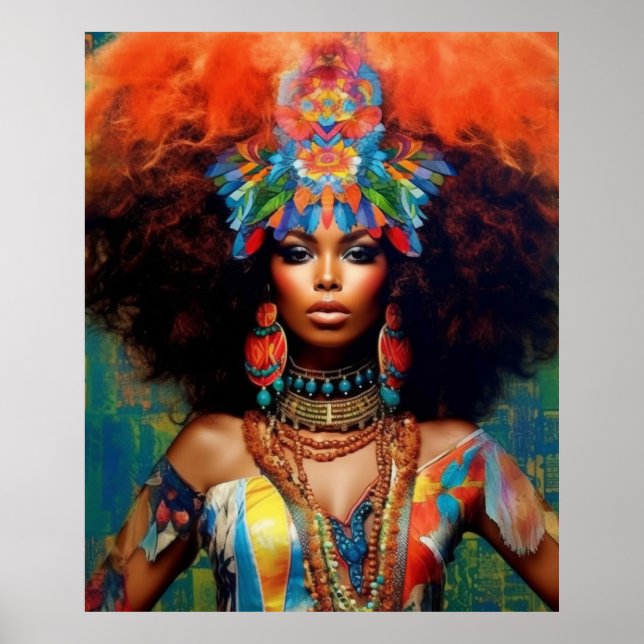 Poster av Psychedelic African American Vibrant (Framsidan)