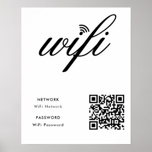 Poster av QR-kod för WiFi-nätverk med anpassningsb