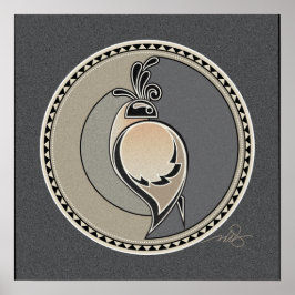 Poster av Quail grått-bakgrund