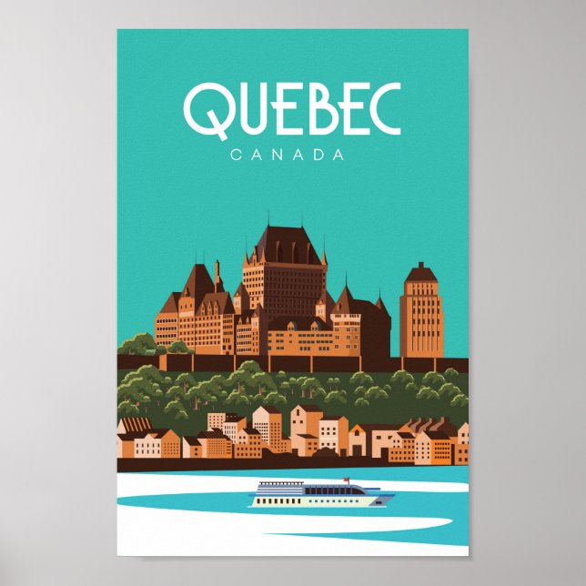 poster av quebec canada vintage resor (Framsidan)