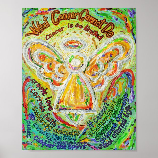 Poster av Rainbow Angel Cancer Dikt Art Skriv ut (Framsidan)