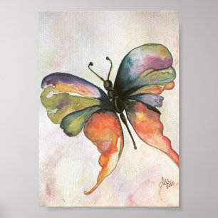 Poster av Rainbow Butterfly Premium Canvas (5x7)