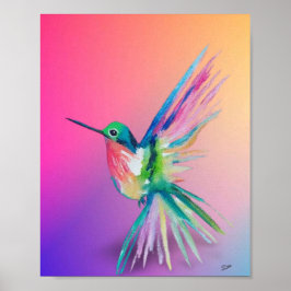 Poster av Rainbow Hummingbird Premium Canvas (8 x