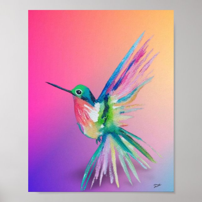 Poster av Rainbow Hummingbird Premium Canvas (8 x  (Framsidan)