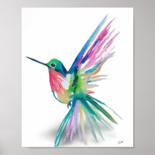 Poster av Rainbow Hummingbird Premium Canvas (8 x