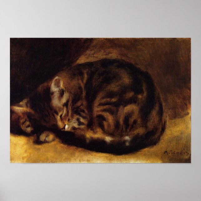 Poster av Renoir Sleeping Cat (Framsidan)