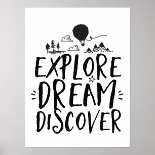 Poster av resefunktion Utforska Dream Discover
