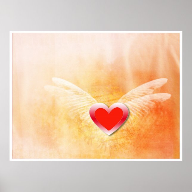 Poster av rinnande hjärta i kärlek (Framsidan)