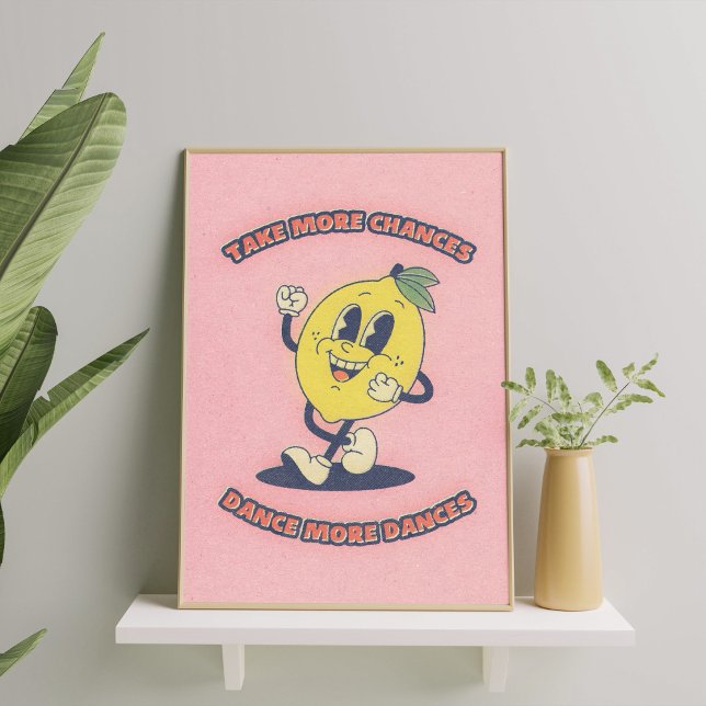 Poster av Rosa av trendigets offertmuskel (Retro styled inspirational wall art poster. Multiple sizes available.)
