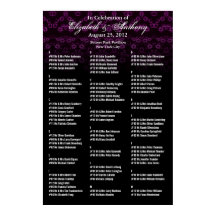 Poster av Rosa Blommigt för sätesdiagram i bröllop