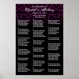 Poster av Rosa Blommigt för sätesdiagram i bröllop