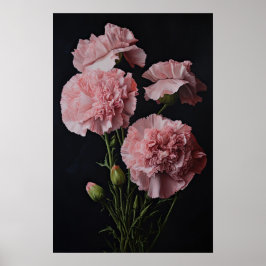 Poster av rosa Carnations Flower Art Print