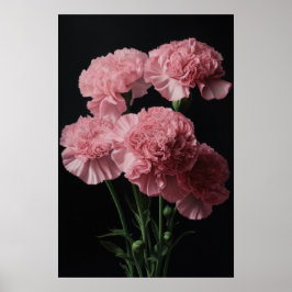 Poster av rosa Carnations Flower Art Print