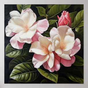 Poster av rosa Gardenias Flower Art Print