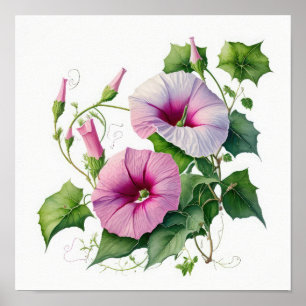 Poster av rosa God morgon Glory Flowers Art Print