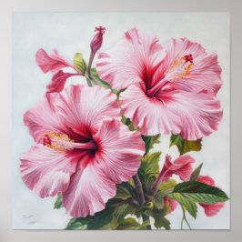 Poster av rosa Hibiscus Flower Art Print