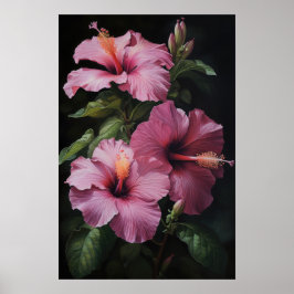 Poster av rosa Hibiscus Flower Art Print