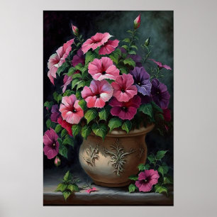 Poster av rosa Petunias Flower Art Print