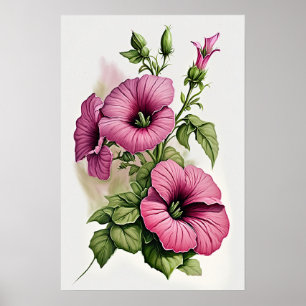Poster av rosa Petunias Flower Art Print