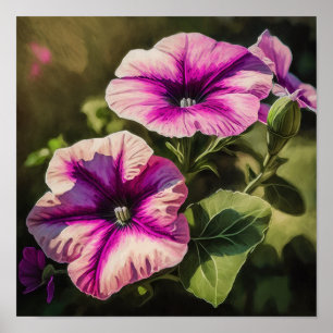 Poster av rosa Petunias Flower Art Print
