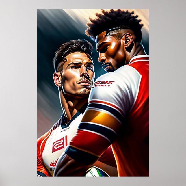 Poster av Rugby Players Art (Framsidan)