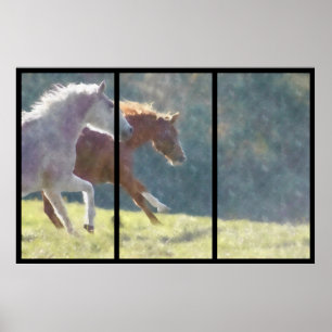 Poster av Running Horses Collage