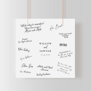 Poster av Rustic Script Bröllop Guest Signing 