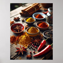 Poster av Rustic Spice Kitchen Wall Art