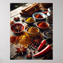 Poster av Rustic Spice Kitchen Wall Art