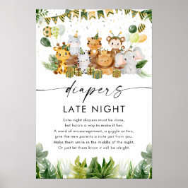 Poster av Safari Diaper Night Baby Shower