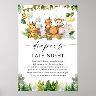 Poster av Safari Diaper Night Baby Shower