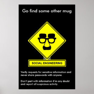 Poster av säkerhetsmedvetande om social-teknik