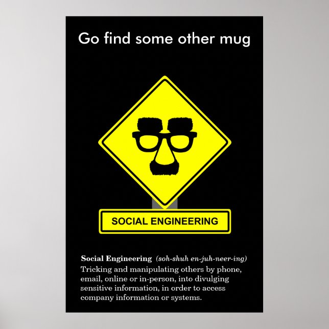 Poster av säkerhetsmedvetande om social-teknik (Framsidan)