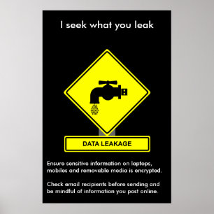 Poster av säkerhetsmedvetenhet om dataläckage