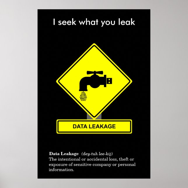 Poster av säkerhetsmedvetenhet om dataläckage (Framsidan)