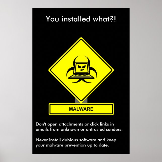 Poster av säkerhetsmedvetenhet om skadlig kod (Framsidan)