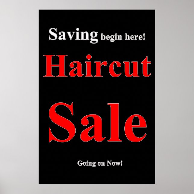Poster av Savings Haircut Sale Beauty Salon (Framsidan)