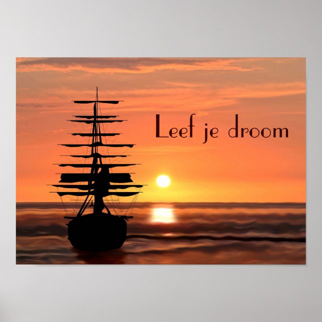 Poster av Schiff mit Sonnenaufgang (Framsidan)