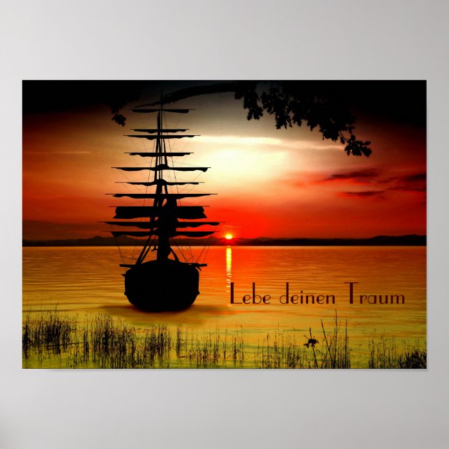 Poster av Schiff mit Sonnenaufgang (Framsidan)