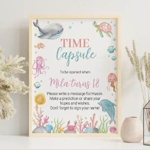 Poster av Sea Pastel Birthday Time Capsule