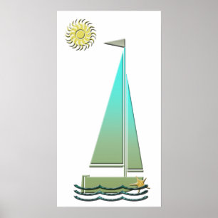 Poster av segelbåtskonst