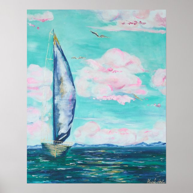 poster av segelbåtsmålning (Framsidan)