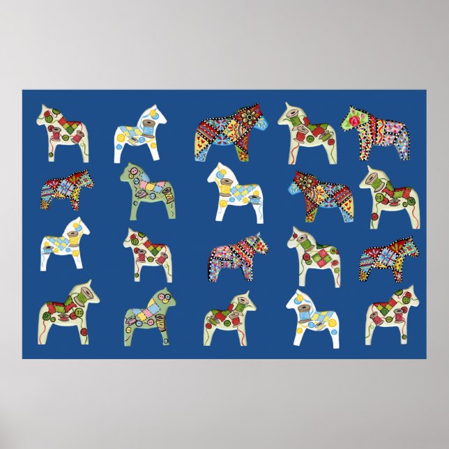 Poster av Sewing Dala Horses (Framsidan)