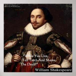 Poster av Shakespeare "Shame Djävulen" Wisdom Quot